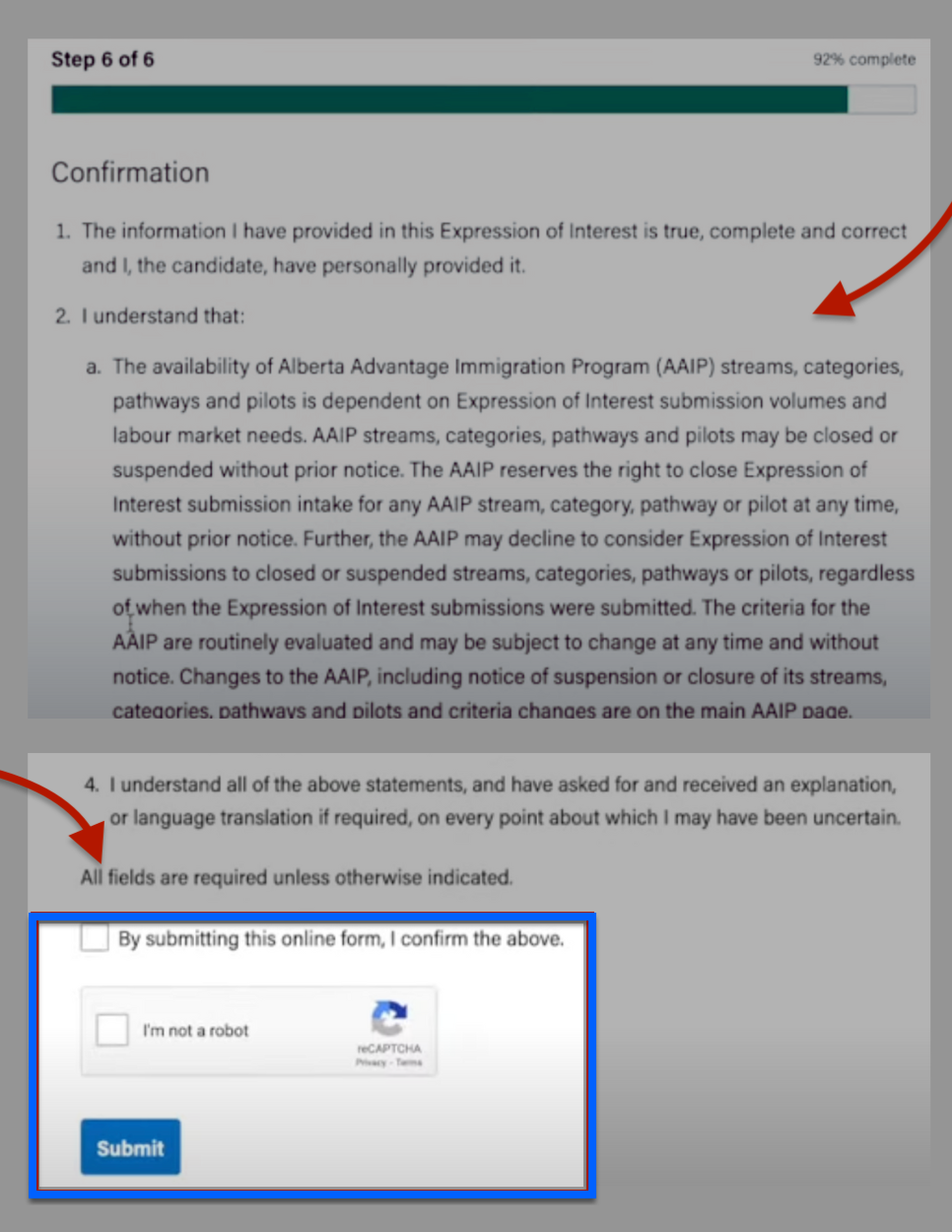 Step 6 - Alberta Accelerated Tech Pathway - Submit Online Form - Final step